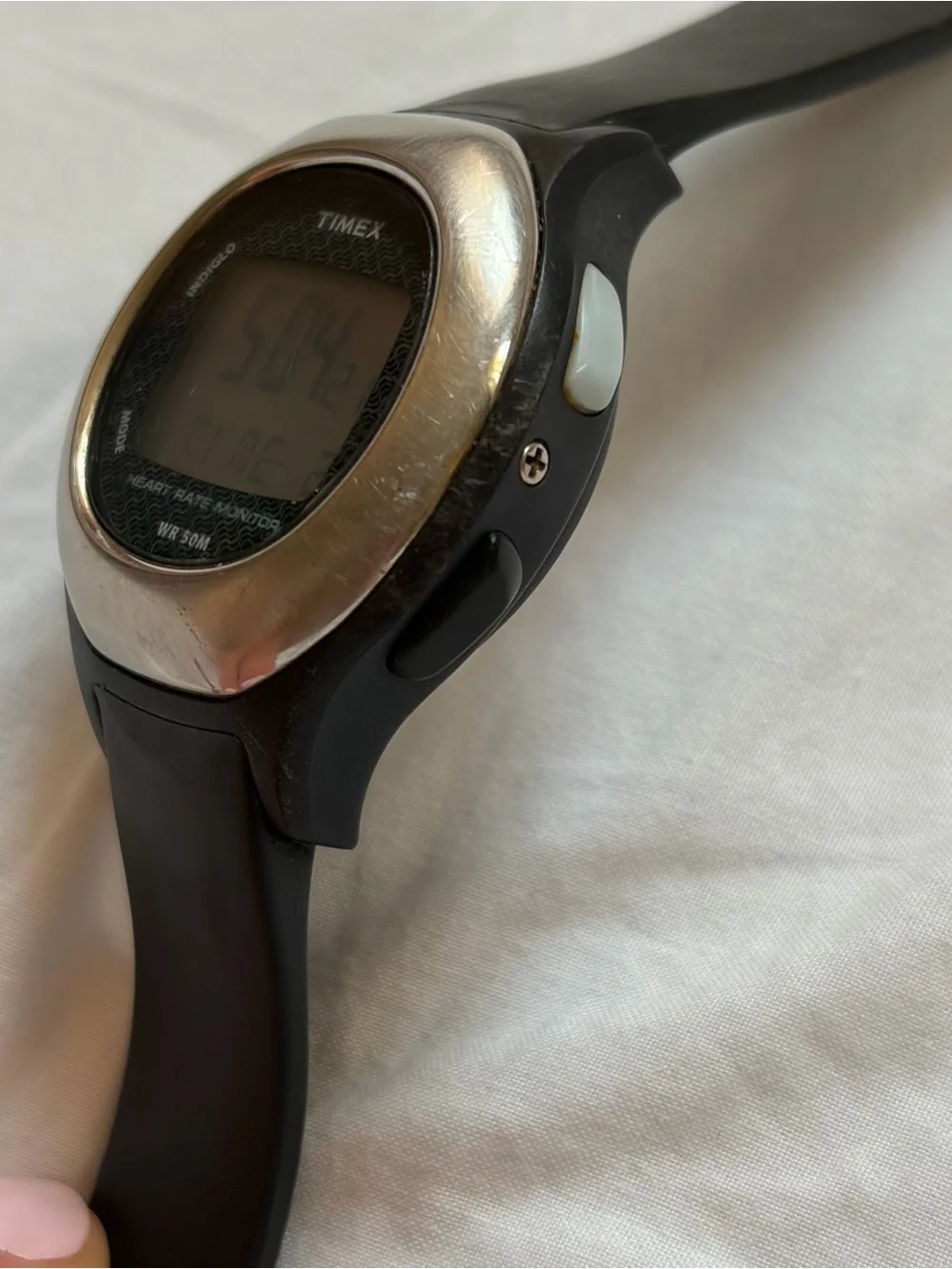 Timex T5K483 Indiglo Heart Rate Monitor Quartz Digital Unisex Watch New Battery